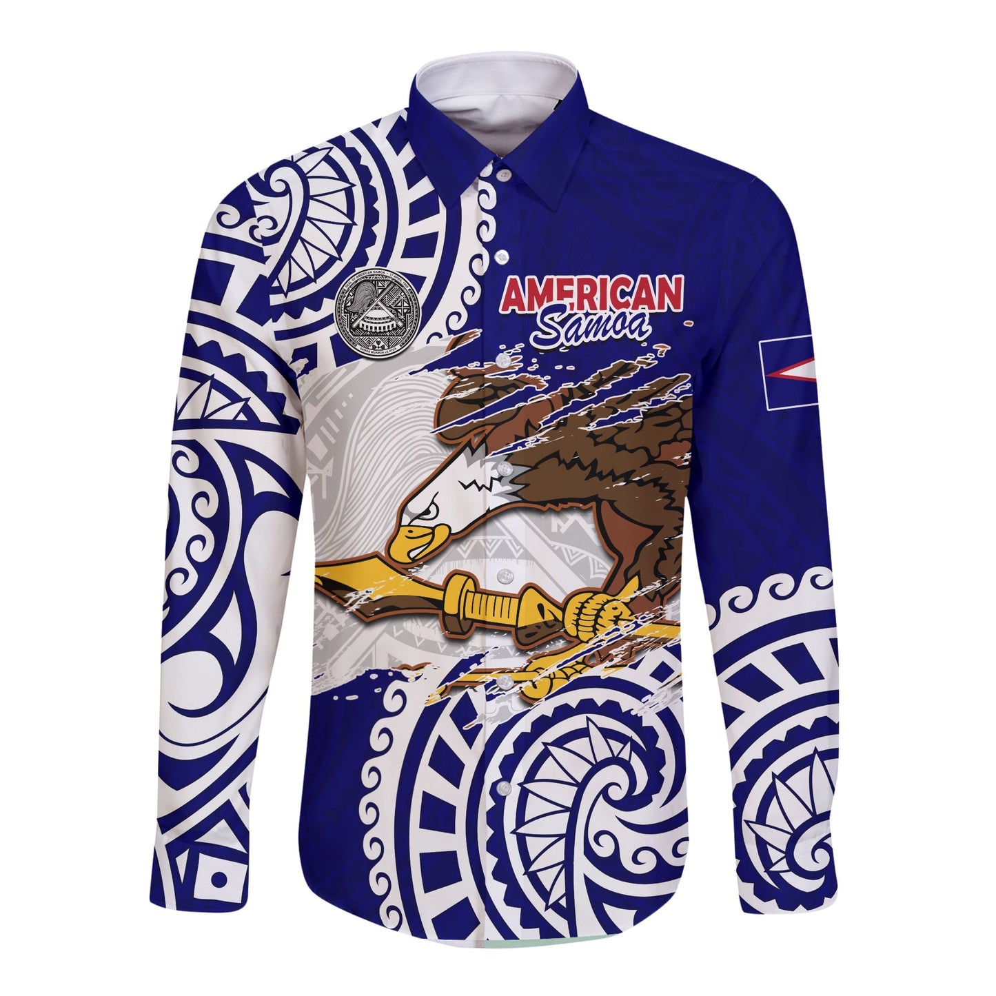 American Samoa Independence Day Long Sleeve Button Shirt Polynesian Special Version