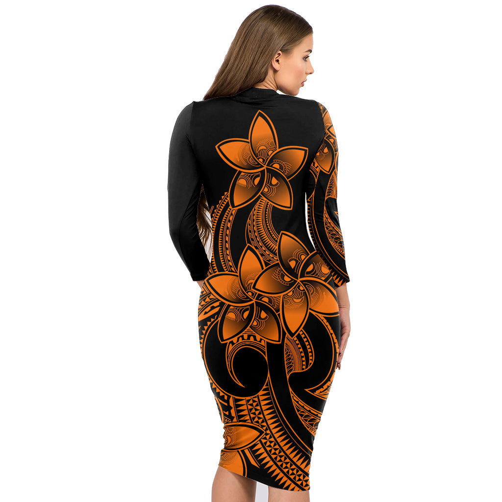 Polynesian Couple Outfits Plumeria Flowers Couples Bodycon Dress Hawaiian Shirt Polynesian Tribal Gold Vibe