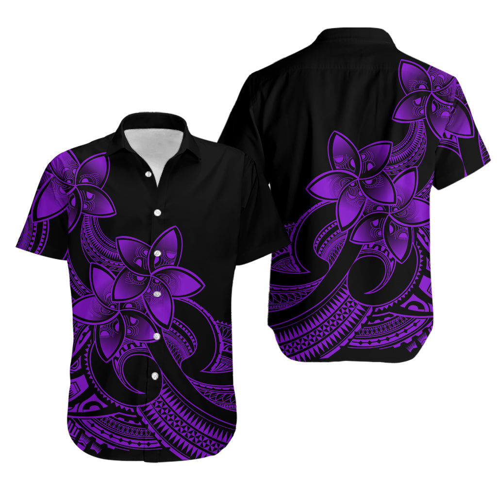 Polynesian Couple Outfits Plumeria Flowers Couples Bodycon Dress Hawaiian Shirt Polynesian Tribal Purple Vibe