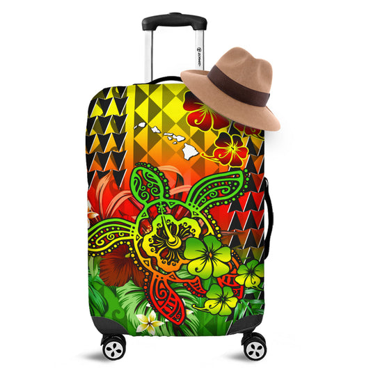 Hawaii Turtle Luggage Covers Color Tribal Pattern Hawaiian