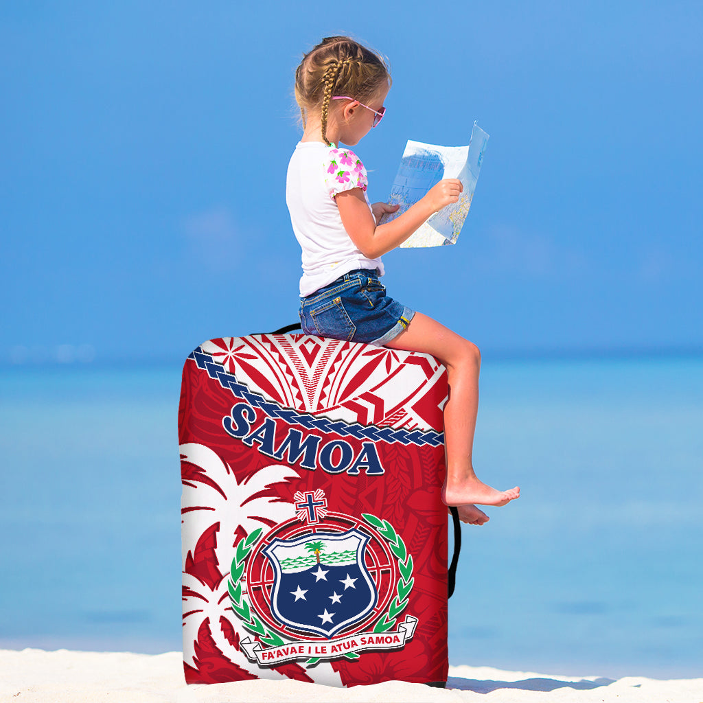 Samoa Luggage Cover Samoan Coat Of Arms With Coconut Red Style
