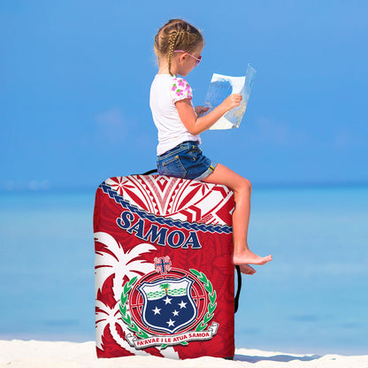 Samoa Luggage Cover Samoan Coat Of Arms With Coconut Red Style