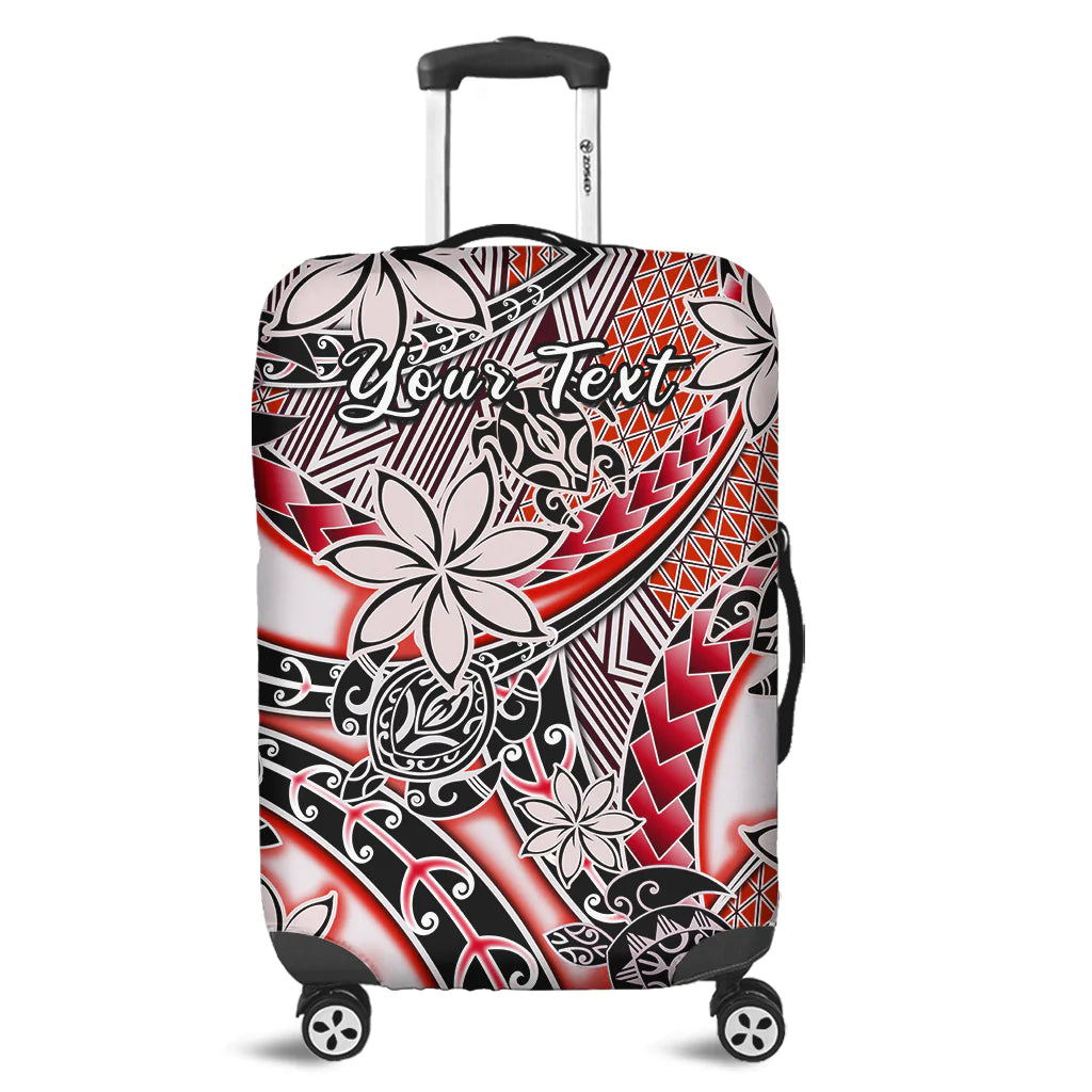 (Custom Personalised) Hawaii Luggage Cover Tribal Plumeria With Polynesian Turtle Ver.03