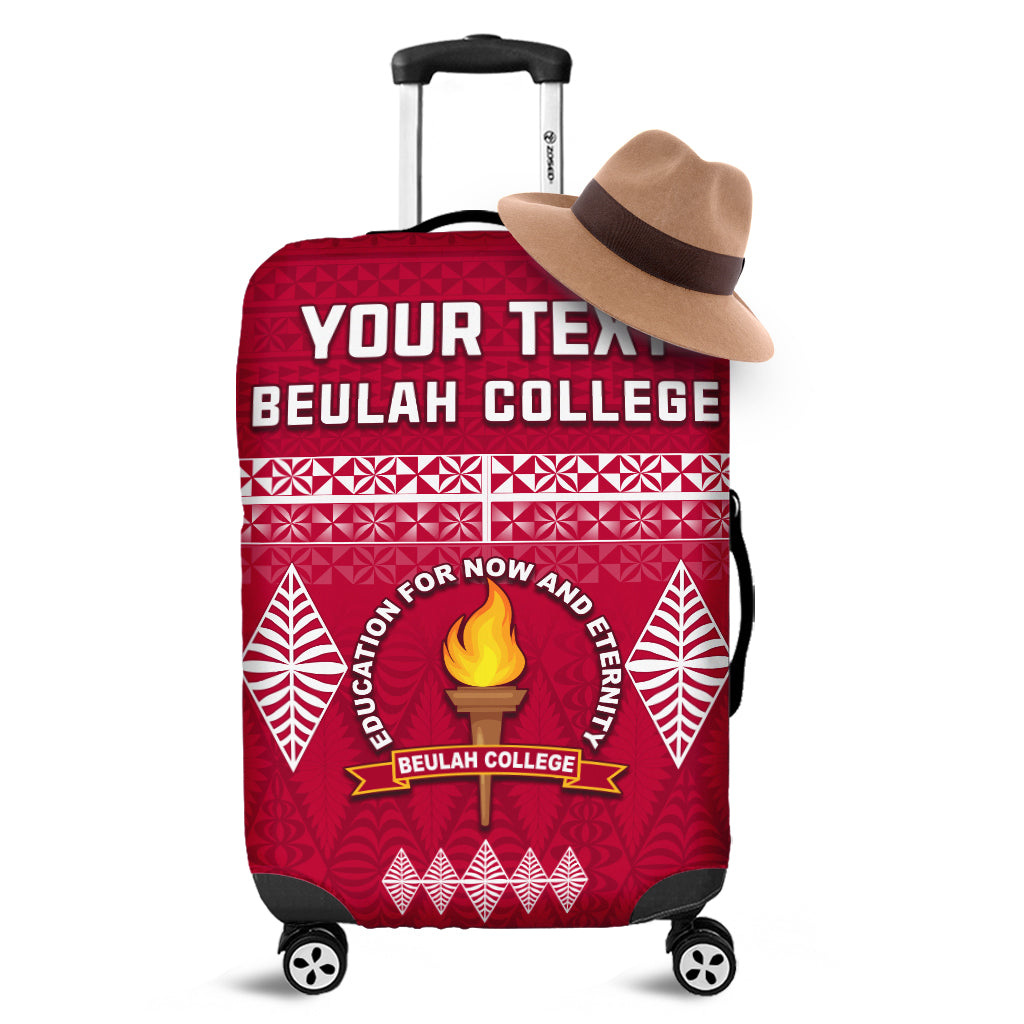 (Custom Personalised) Beulah College Luggage Covers Ngatu Pattern Tonga