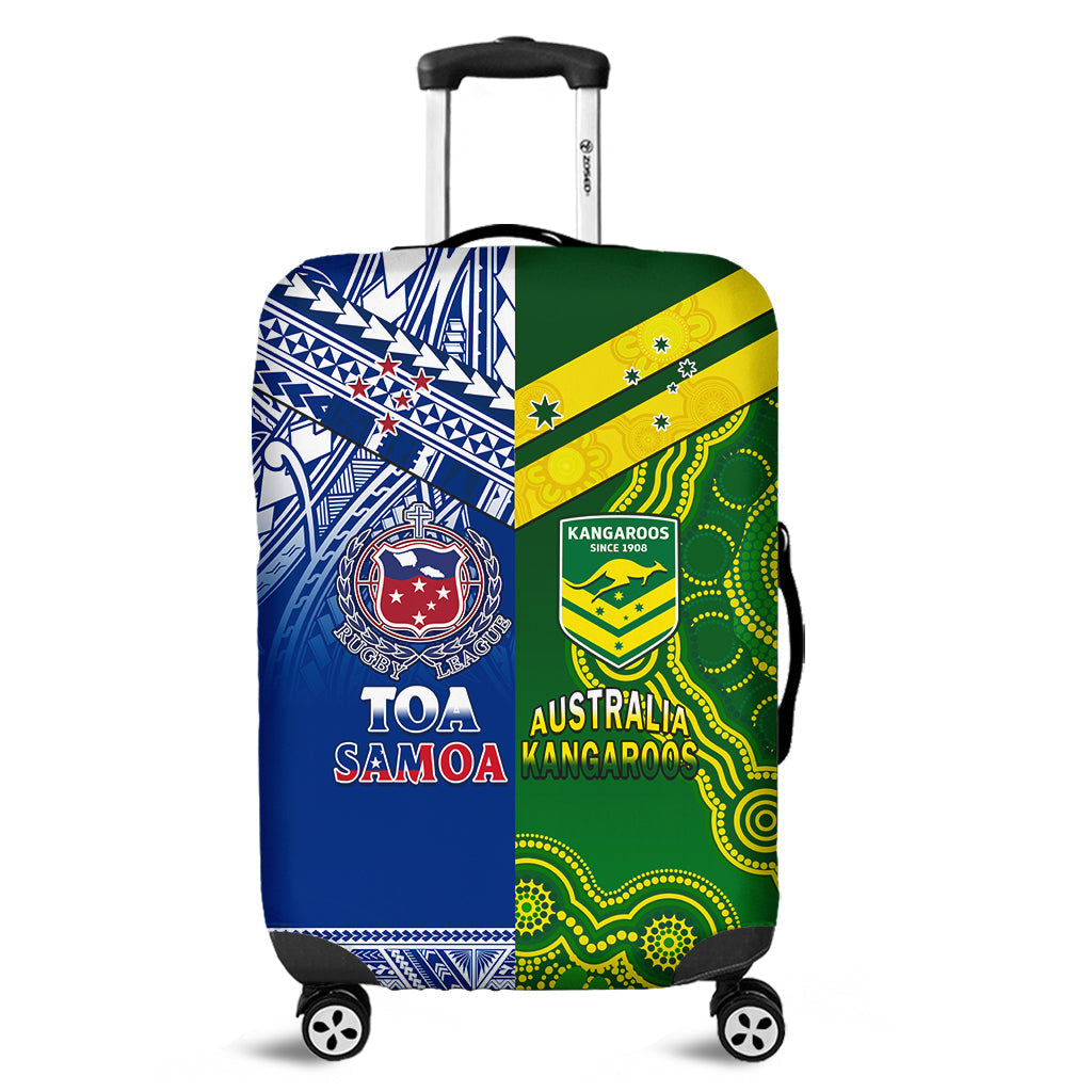 Samoa Rugby and Australia Rugby Luggage Cover Toa Samoa Mix Kangaroos Pacific