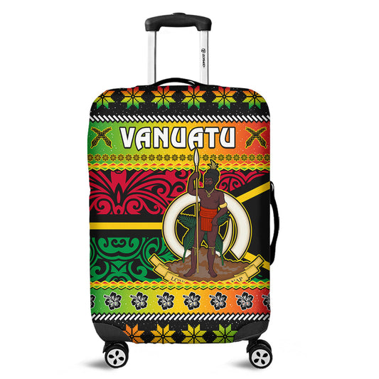 Vanuatu Christmas Luggage Cover Pig Tusk Polynesian Joyeux Noel Flag Art Ver.02