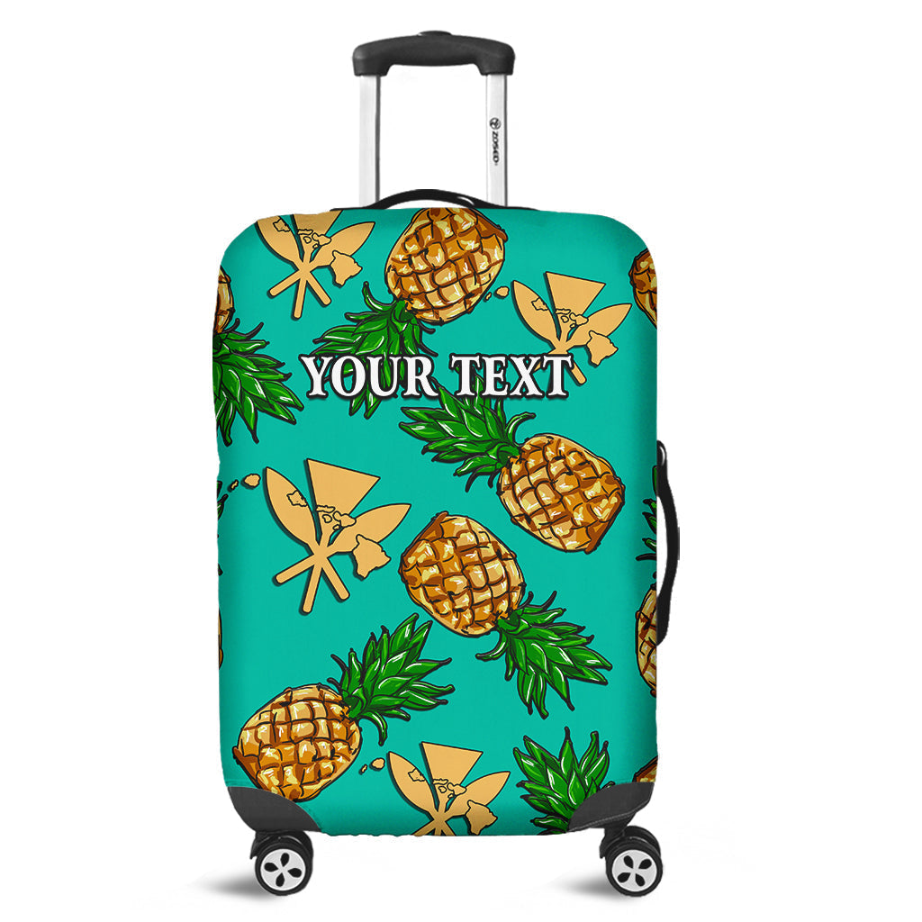 (Custom Personalised) Hawaii Luggage Cover Pinapple Mix Kanaka Maoli and Hawaiian Map