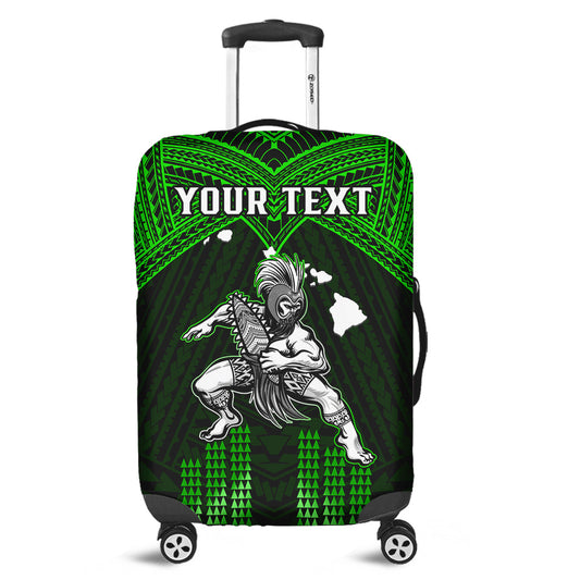(Custom Personalised) Hawaii Luggage Cover Hawaiian Warrior With Weapon Polynesian Ver.03