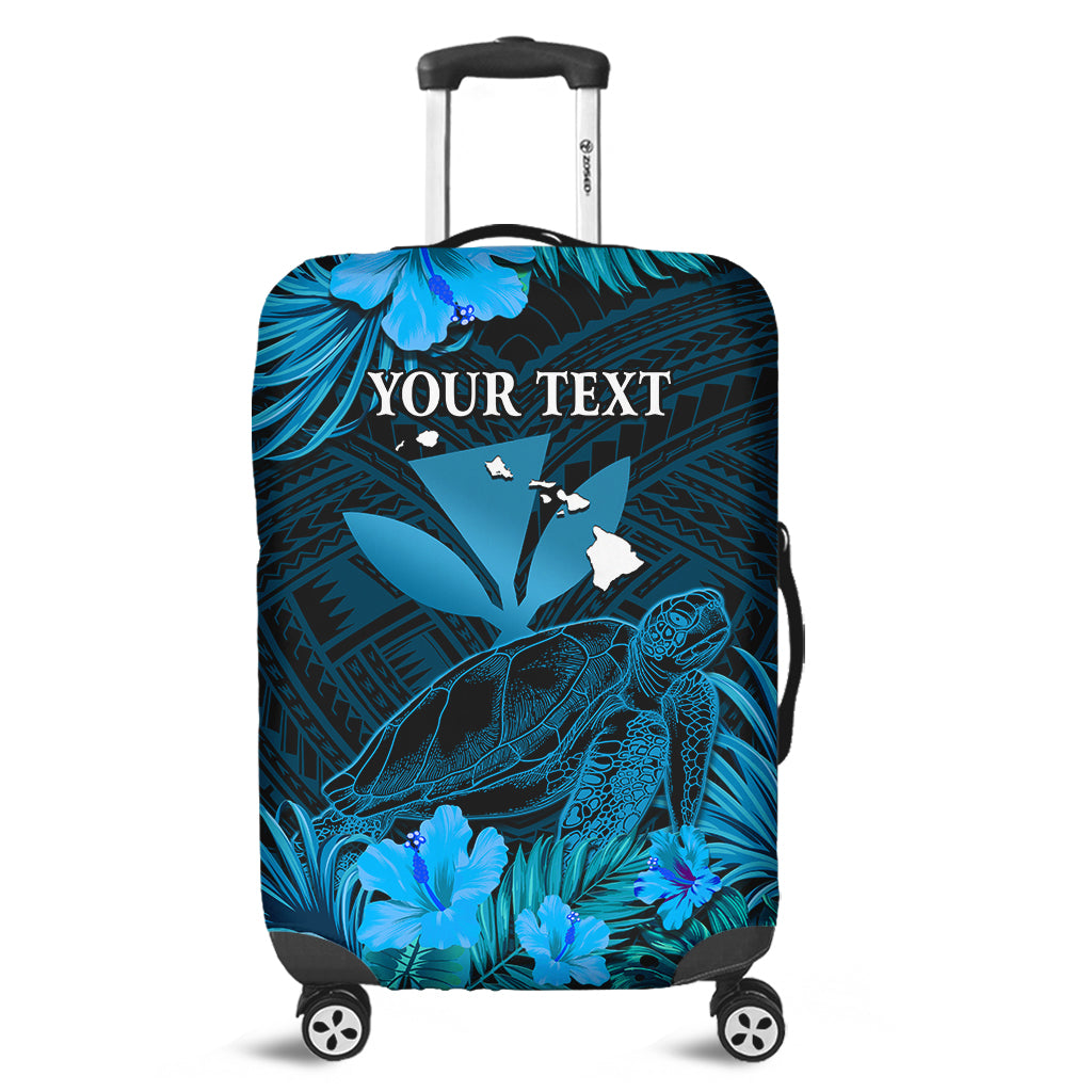 (Custom Personalised) Hawaii Luggage Cover Hibiscus Kanaka Hawaiian Map Sea Turtle Ver.06
