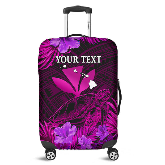(Custom Personalised) Hawaii Luggage Cover Hibiscus Kanaka Hawaiian Map Sea Turtle Ver.08