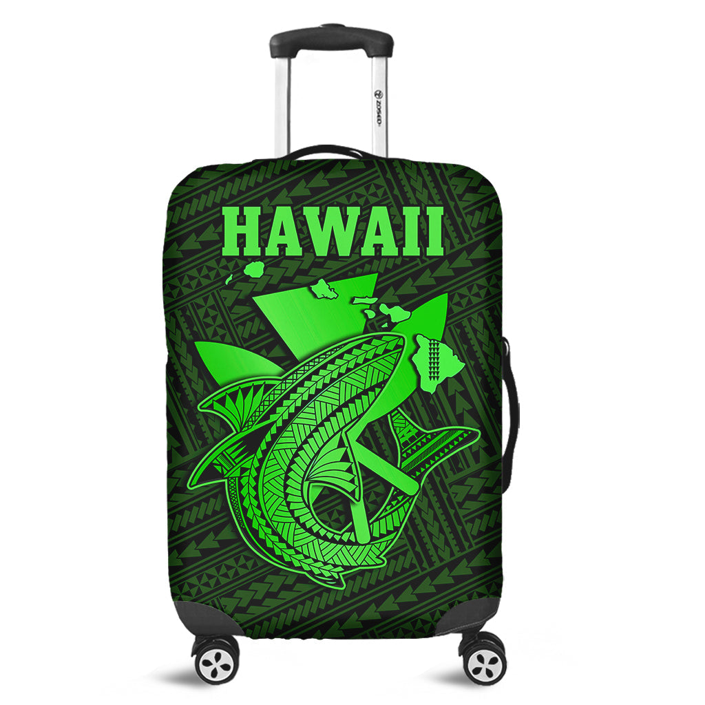 Hawaii Luggage Cover Kakau Kanaka Maoli Combine Polynesian Shark Ver.02