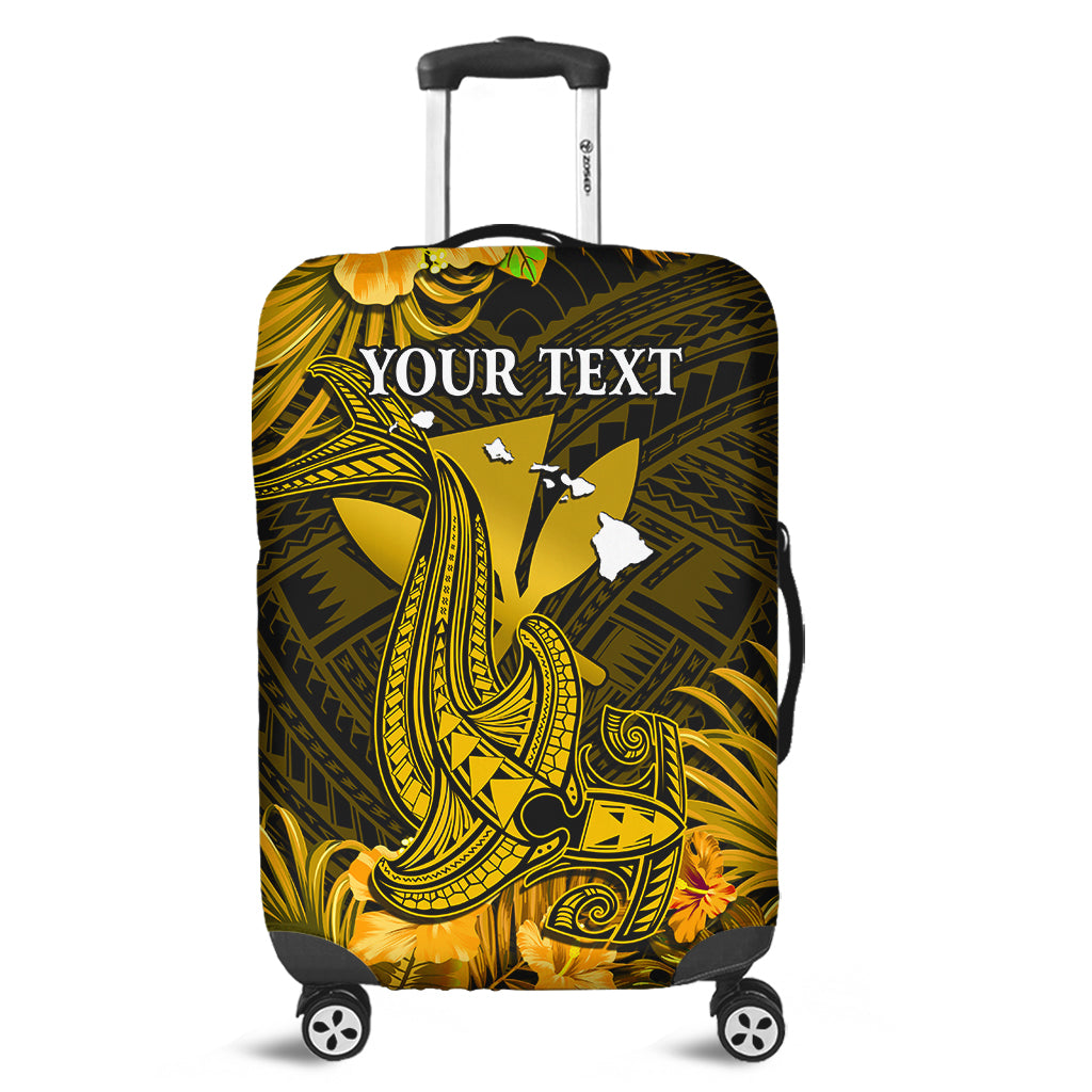 (Custom Personalised) Hawaii Luggage Cover Hibiscus Kanaka Hawaiian Map Shark Ver.03
