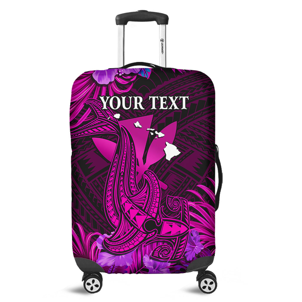 (Custom Personalised) Hawaii Luggage Cover Hibiscus Kanaka Hawaiian Map Shark Ver.06