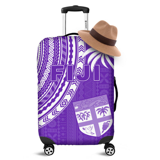 Fiji Rugby Sevens Luggage Covers Fijian 7s Tapa Polynesian Purple