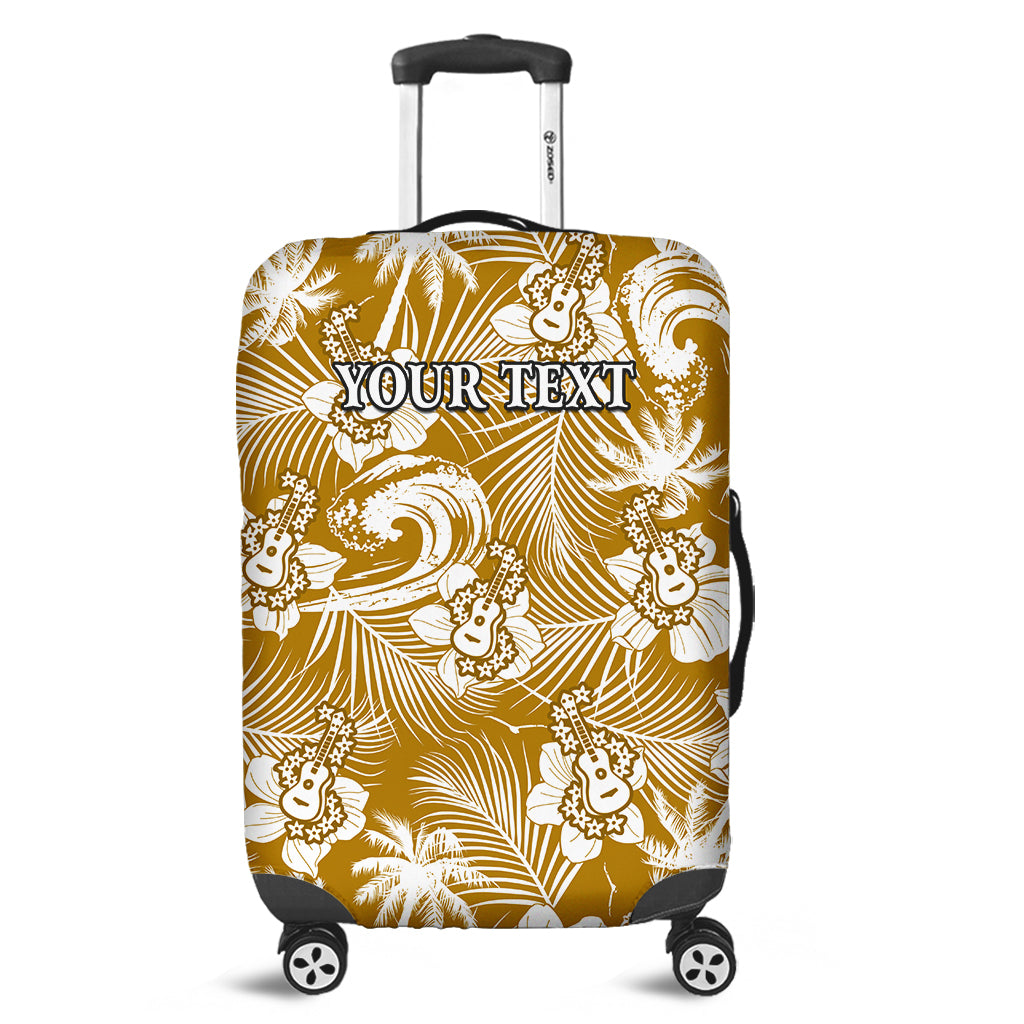 (Custom Personalised) Hawaii Luggage Cover Ukulele Tropical Beach Palm Trees And Hibiscus Ver.03