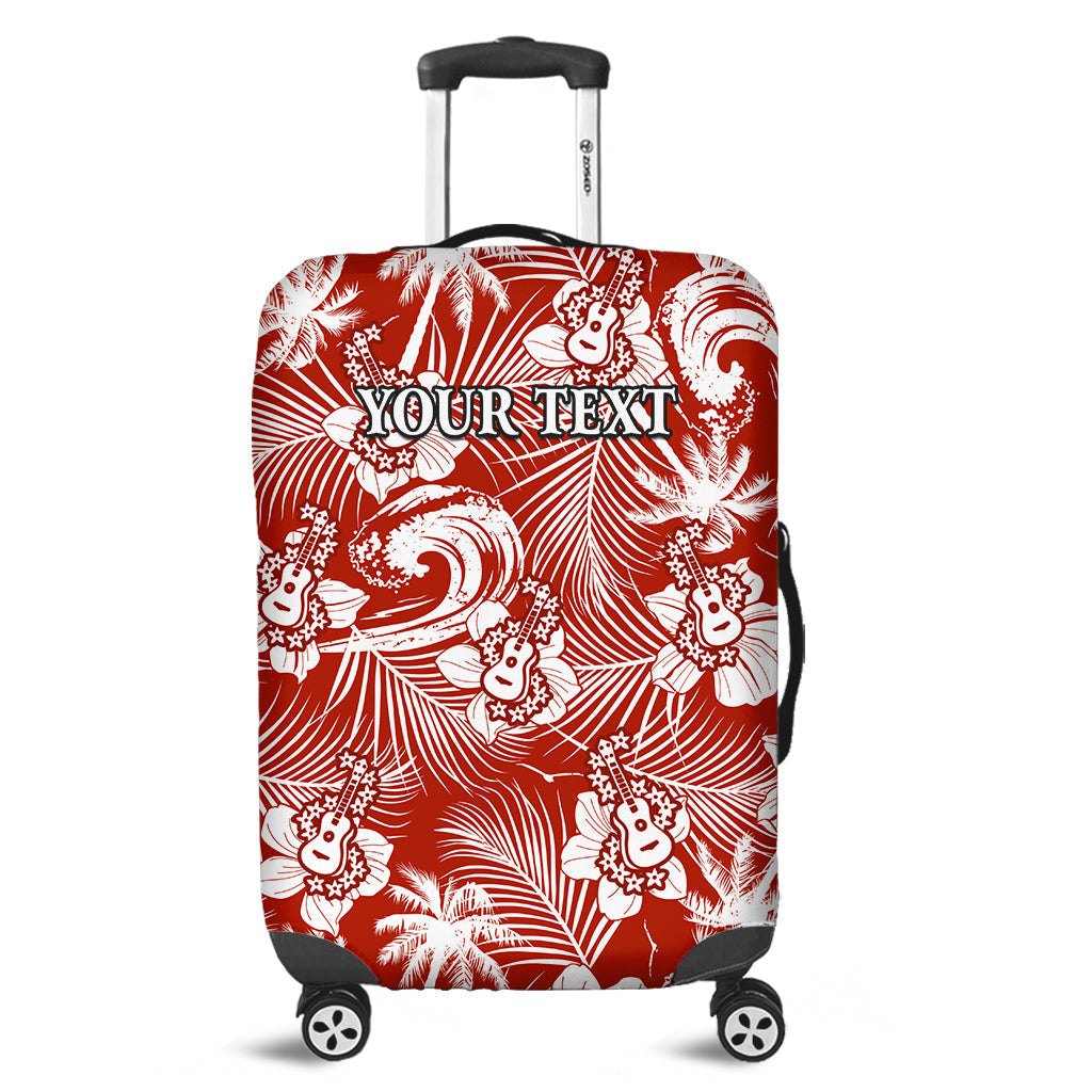 (Custom Personalised) Hawaii Luggage Cover Ukulele Tropical Beach Palm Trees And Hibiscus Ver.04