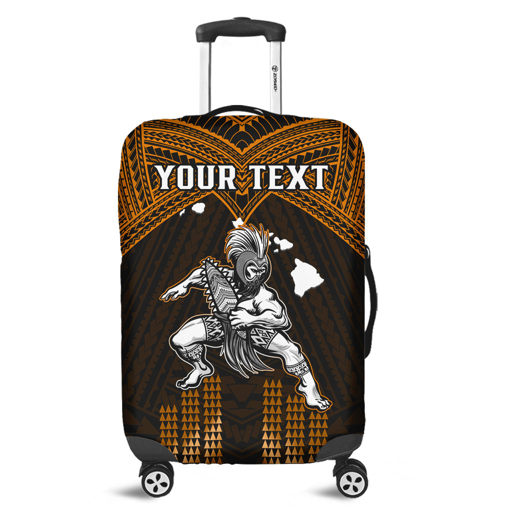 (Custom Personalised) Hawaii Luggage Cover Hawaiian Warrior With Weapon Polynesian Ver.07