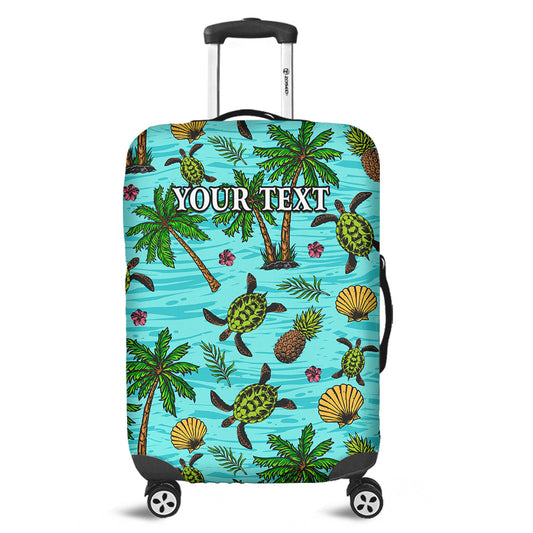 (Custom Personalised) Hawaii Luggage Cover Tropical Colorful Sea Turtle Pattern