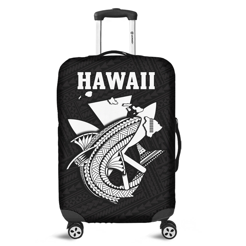 Hawaii Luggage Cover Kakau Kanaka Maoli Combine Polynesian Shark Ver.07