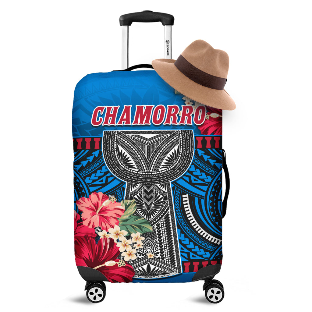 Guam Chamorro Luggage Covers Latte Stone Blue Polynesian Haligi