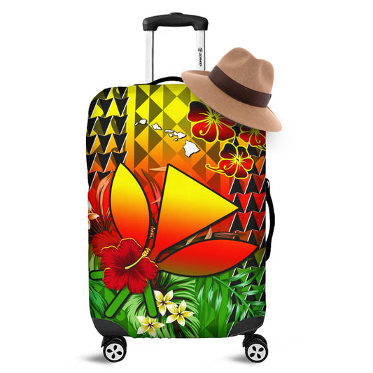 Hawaii Flowers Luggage Covers Color Tribal Pattern Hawaiian