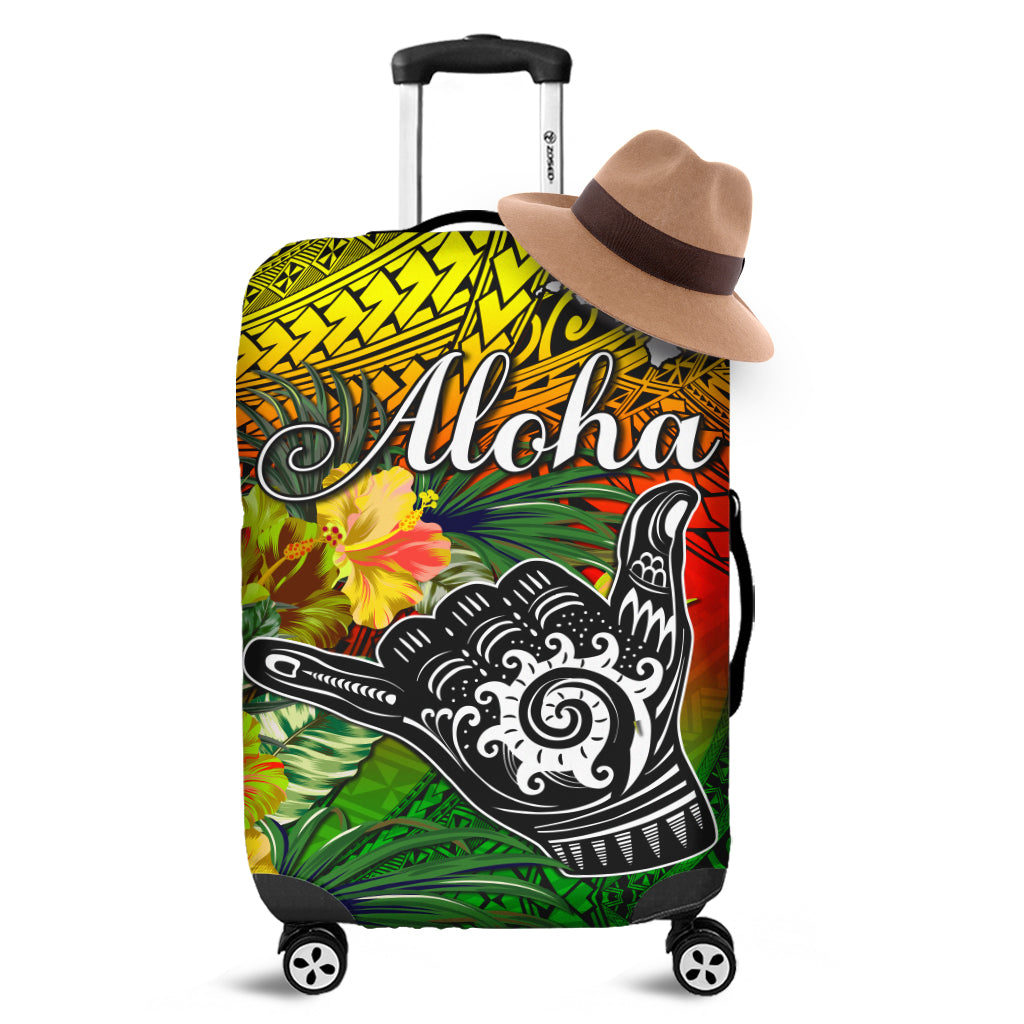The Shaka Hawaii Luggage Covers Tropical Flowers Reggae Version