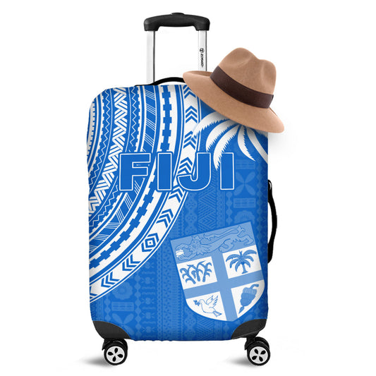Fiji Rugby Sevens Luggage Covers Fijian 7s Tapa Polynesian Blue Ver.01