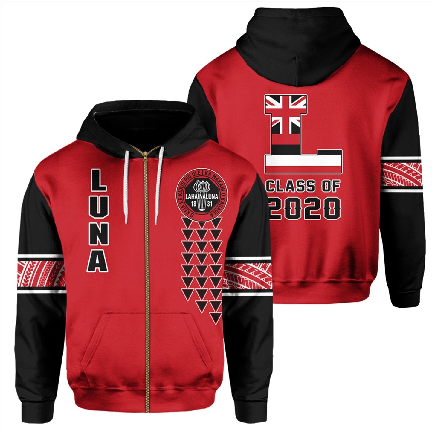Hawaii Hoodie Lahainaluna High Custom Your Class Zip Hoodie