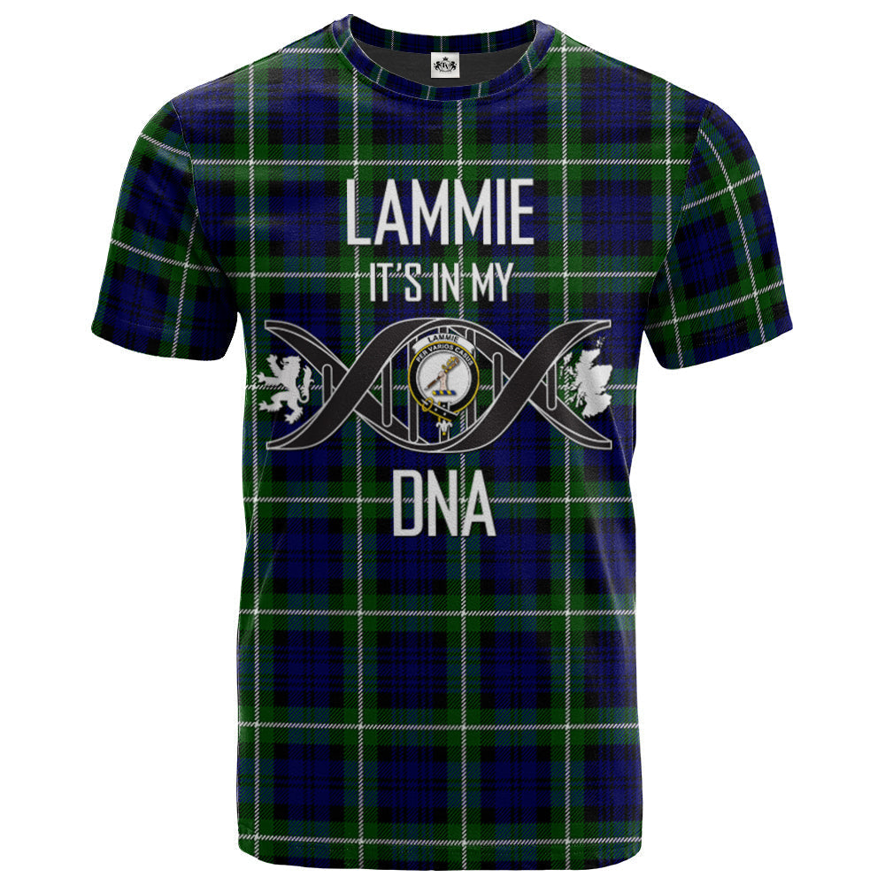 Printivon Lammie Clan DNA In Me Tartan Crest T Shirt
