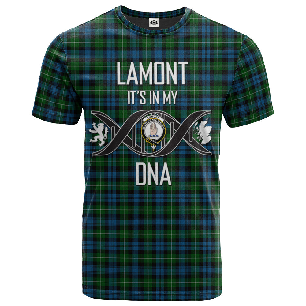 Printivon Lamont Clan DNA In Me Tartan Crest T Shirt