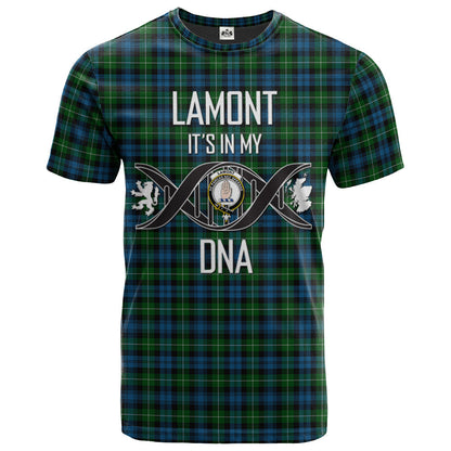 Printivon Lamont Clan DNA In Me Tartan Crest T Shirt