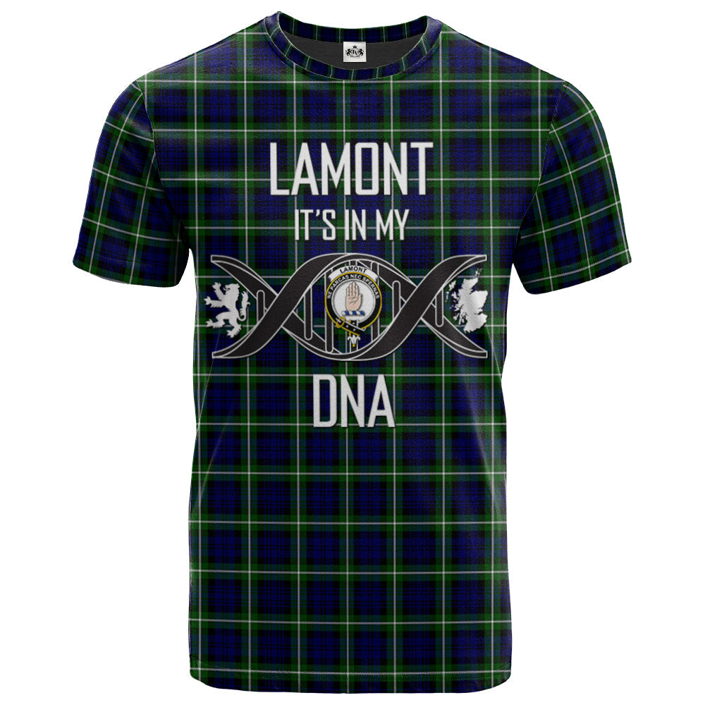 Printivon Lamont Modern Clan DNA In Me Tartan Crest T Shirt