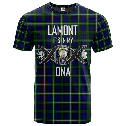 Printivon Lamont Modern Clan DNA In Me Tartan Crest T Shirt