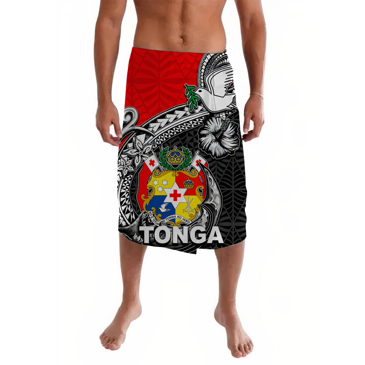 Tonga Hook Tattoo Lavalava Black