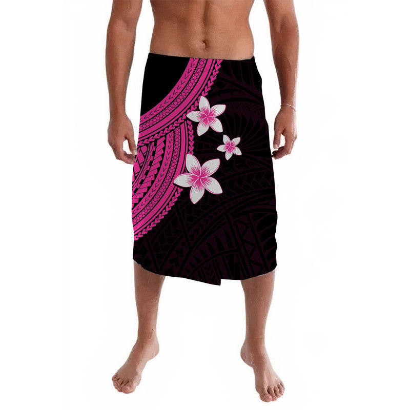 Polynesian Lavalava With Plumeria Flower Pink