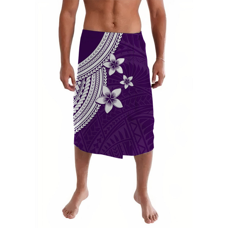 Polynesian Lavalava With Plumeria Flower Purple