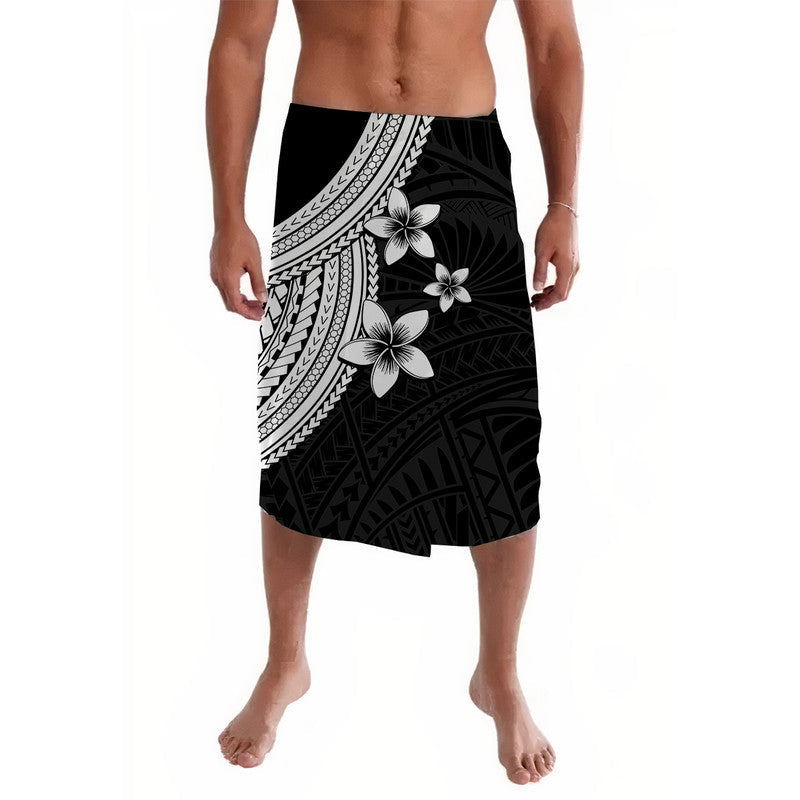 Polynesian Lavalava With Plumeria Flower White