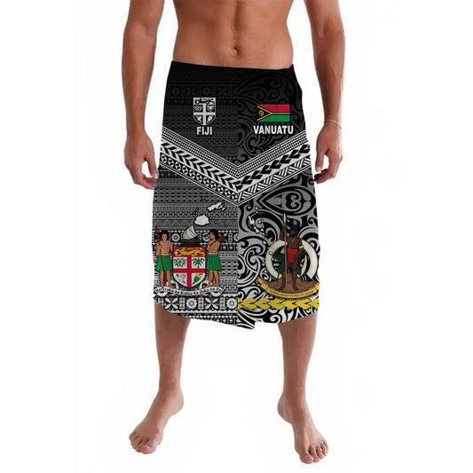 Vanuatu And Fiji Lavalava Together - Black