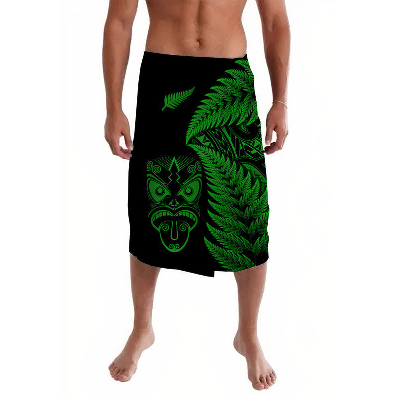 New Zealand Haka Rugby Maori Lavalava Silver Fern Vibes - Green