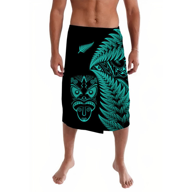 New Zealand Haka Rugby Maori Lavalava Silver Fern Vibes - Turquoise
