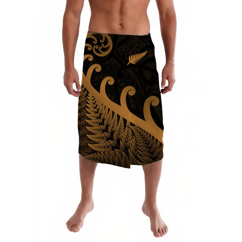 New Zealand Rugby Maori Lavalava Silver Fern Koru Vibes - Gold