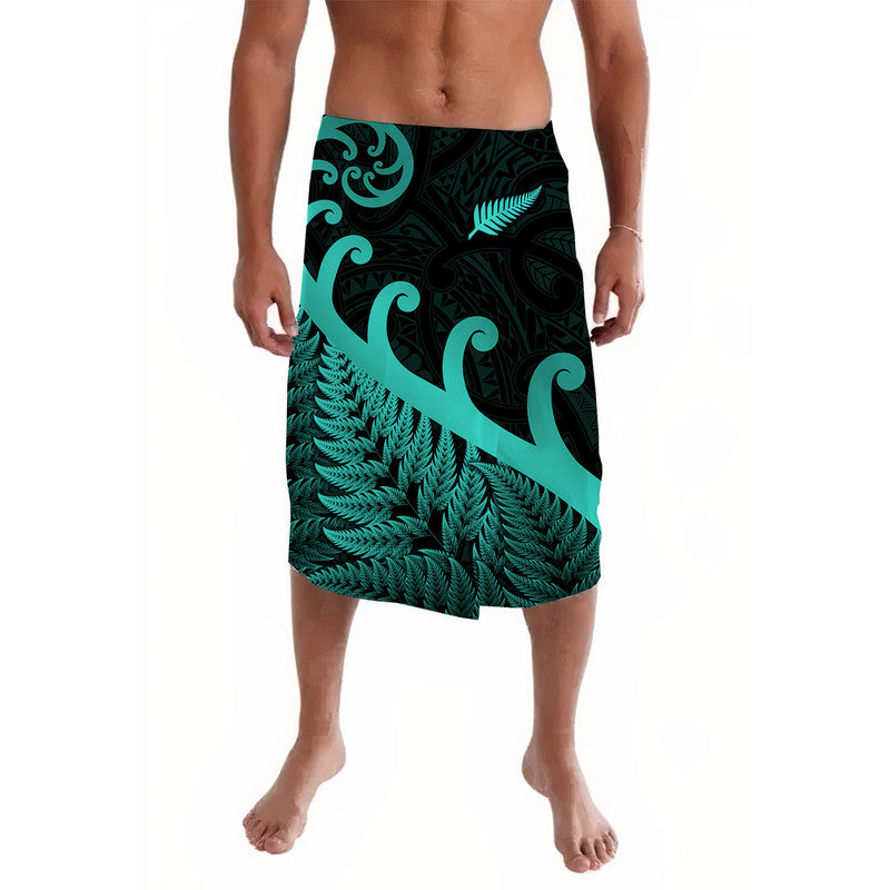 New Zealand Rugby Maori Lavalava Silver Fern Koru Vibes - Turquoise