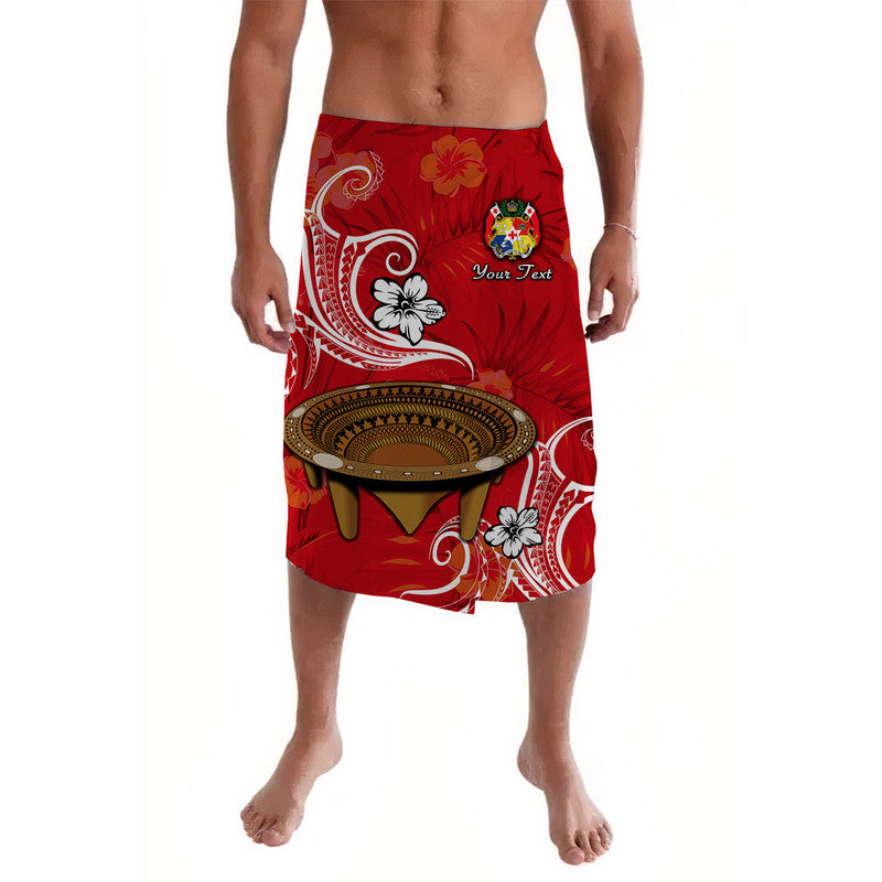 (Custom Personalised) Tonga Kumete Kava Bowl Lavalava Sila Vibes - Red