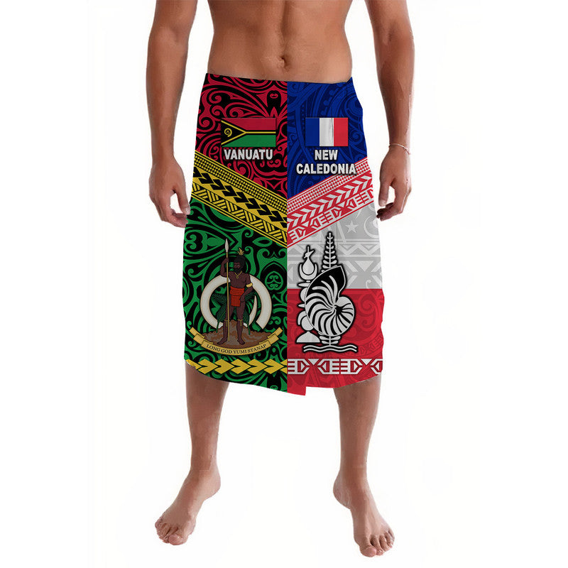 Vanuatu And New Caledonia Flag Style Lavalava Together