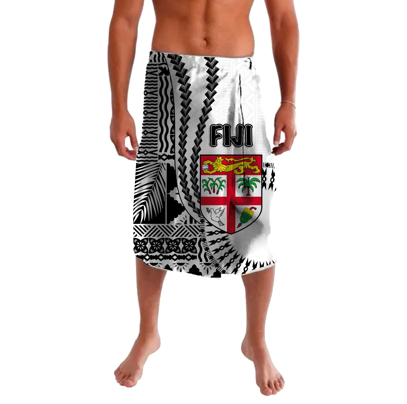 Fiji Lavalava Masi Tapa Patterns White Style