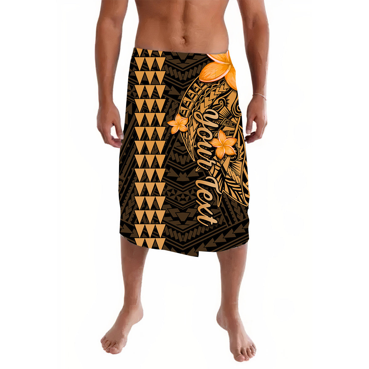 (Custom Personalised) Hawaii Lavalava Kakau Polynesian Pattern Combine Tropical Flowers Ver.01