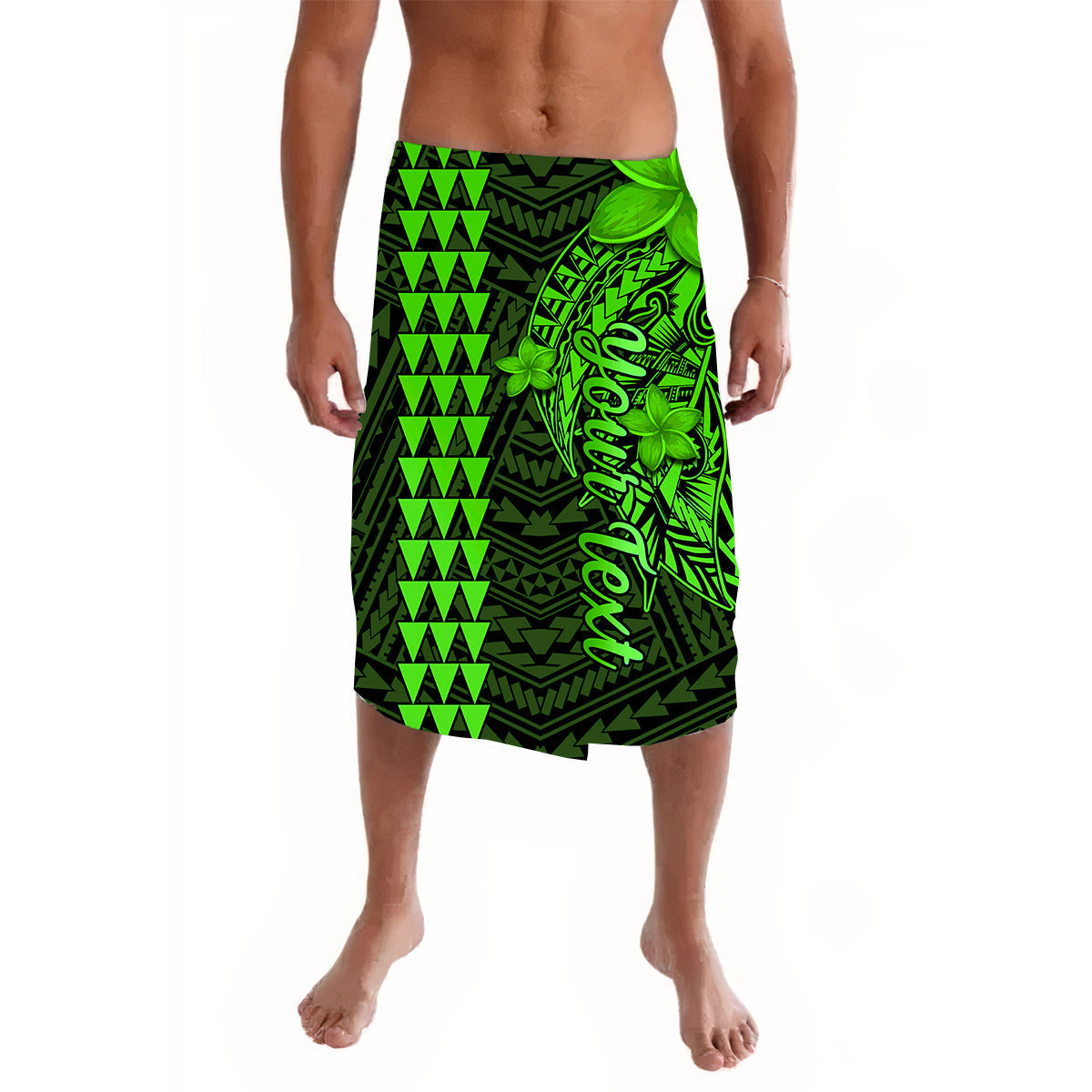 (Custom Personalised) Hawaii Lavalava Kakau Polynesian Pattern Combine Tropical Flowers Ver.02