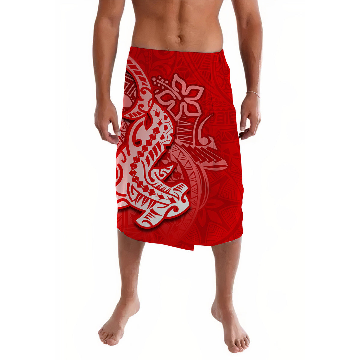 Hawaiian Shark Polynesian Lavalava Red