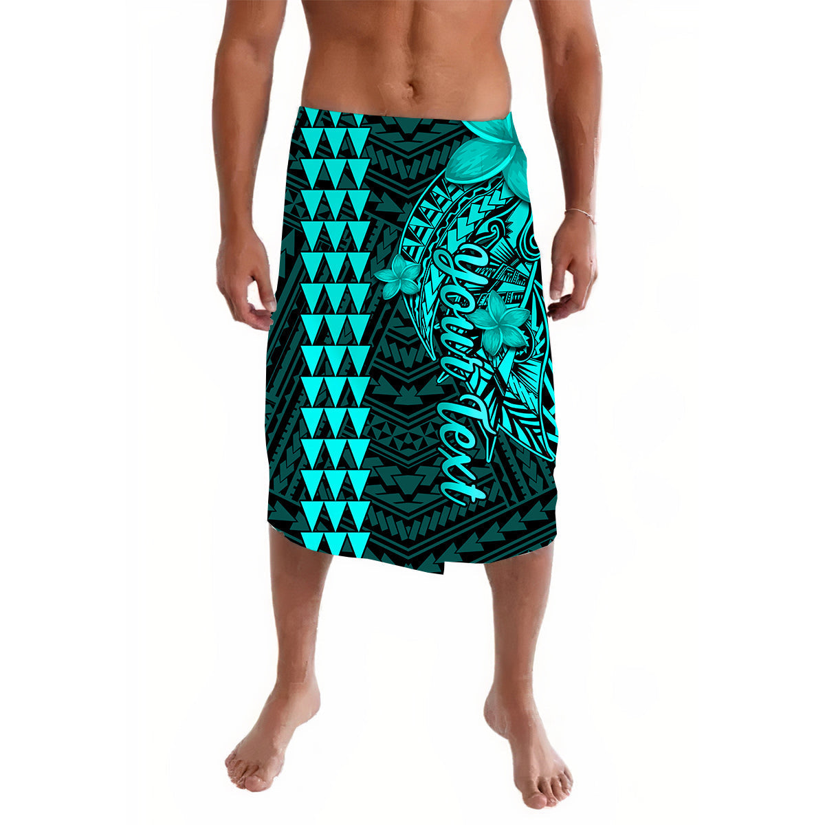 (Custom Personalised) Hawaii Lavalava Kakau Polynesian Pattern Combine Tropical Flowers Ver.04