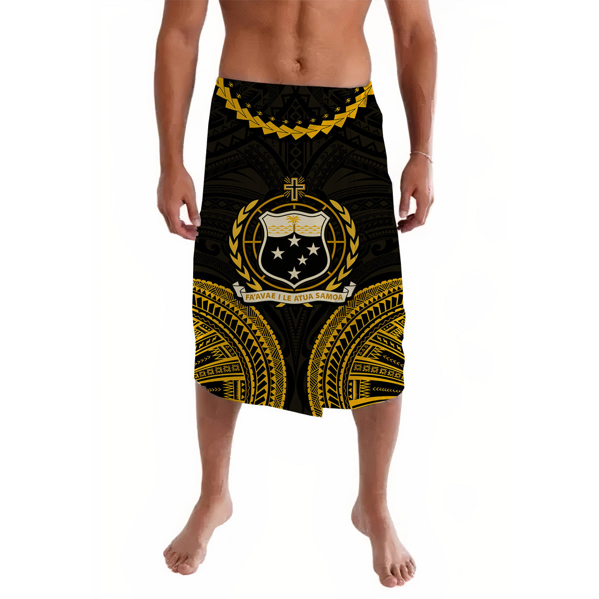 Samoa Ula Nifo Tribal Lavalava Gold Style